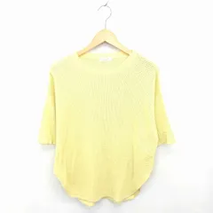 フリークスストア FREAKS STORE チュニック ニット ボートネック 透け感 五分袖 F 黄 イエロー /TT16