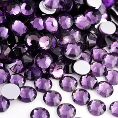 【在庫セール】ガラス ネイル 【キラキラ輝く】 デコ パーツ ネイルパーツ 大容量 (SS06/約2.0mm ラインストーン パープル)