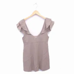 アナトリエ ANATELIER ジャンパースカート ワンピース ひざ丈 フレンチスリーブ 半袖 38 ベージュ 茶 /TT42