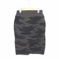 B&Y ユナイテッドアローズ BEAUTY&YOUTH ビューティー&ユース スカート タイト ニット 膝下丈 迷彩 カモフラ ウール カーキ ブラック 緑 黒 /TT10