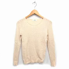 アダムエロペ Adam et Rope' ニット セーター ボートネック ウール ケーブル編み リブ 長袖 38 ベージュ /NT26