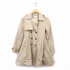 オリーブデオリーブ OLIVE des OLIVE トレンチ コート アウター フレア ミドル ダブル コットン 綿 タック 無地 ライトブラウン 茶 /NT19