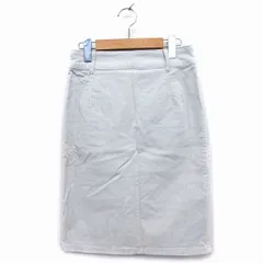 スピック&スパン Spick&Span ホワイト WHITE コーデュロイ スカート タイト 膝丈 ストレッチ コットン 綿 38 ライトグレー 灰 /HT18