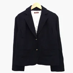 レトロガール RETRO GIRL テーラード ジャケット シングル 無地 シンプル ウール混 M ブラック 黒 /HT14