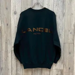 OLD LANCEL PARIS 90s ランセル パリ ブラック バック 刺繍 スウェット スエット トレーナー メンズ M サイズのサムネイル
