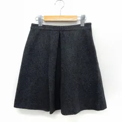 B&Y ユナイテッドアローズ BEAUTY&YOUTH ビューティー&ユース スカート 台形 ウール タック 膝丈 シンプル サイドジップ S グレー /ST36