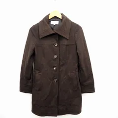 テラスト TELAST コート アウター ステンカラー 無地 ひざ丈 長袖 ウール 9AR ブラウン 茶 /MT2