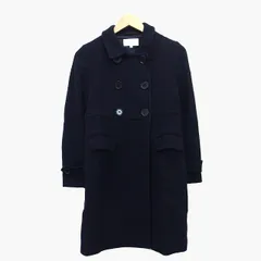 B&Y ユナイテッドアローズ BEAUTY&YOUTH ビューティー&ユース ステンカラー コート ミドル丈 ダブル 総柄 ウール 毛 S ブラック 黒 /HT5