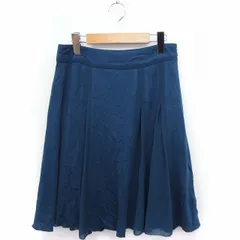 アナトリエ ANATELIER スカート フレア 切替 シフォン ひざ丈 ウール混 38 グリーン 緑 /FT31