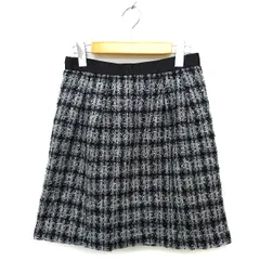 ロペピクニック ROPE Picnic ツイード スカート フレア ミニ タック ラメ混 チェック 38 グレー /NT8