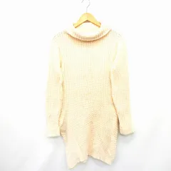 ダズリン dazzlin ワンピース ニット タートルネック ロールアップ ひざ丈 長袖 ウール混 F ベージュ /MT14