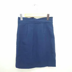 トゥエルブアジェンダ 12 Twelve Agenda スカート タイト ひざ丈 フリル サイドジップ 薄手 S 紺 ネイビー /TT10