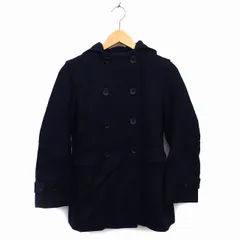 クローラ crolla ピーコート Pコート ジャケット アウター ウール フード ダブル 無地 38 紺 ネイビー /NT12