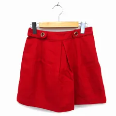 N.Natural Beauty Basic N.ナチュラルビューティーベーシック スカート フレア ミニ ウール混 タック 無地 M 赤 レッド /NT9