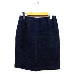 コラージュ ガリャルダガランテ COLLAGE GALLARDAGALANTE スカート タイト ひざ丈 チェック バックジップ 1 紺 ネイビー /NT30
