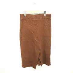 ミラオーウェン Mila Owen スカート タイト ニット ミモレ丈 ロング 無地 綿 コットン F 茶 ブラウン /TT32