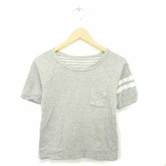 Room of A カットソー Tシャツ 丸首 ライン 綿 コットン ラグランスリーブ 半袖 M グレー 灰 /TT9