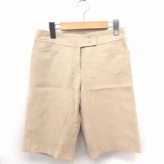 ナチュラルビューティーベーシック NATURAL BEAUTY BASIC パンツ ハーフ ショート センタープレス ウール混 S ベージュ /FT28