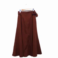 マウジー moussy スカート フレア ロング 無地 シンプル  0 ブラウン 茶 /KT33