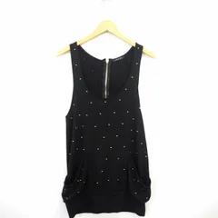 イング INGNI シャツ ブラウス 装飾品 丸首 袖なし ノースリーブ ポケット ブラック 黒 /MT33