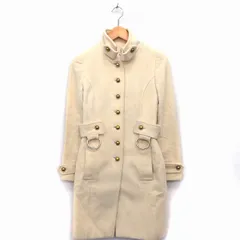 グランエゴイスト GRANEGOIST スタンドカラー コート ミドル丈 ウール混 アンゴラ混 無地 装飾 0 ライトベージュ /HT12