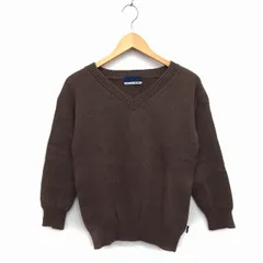 シンプリシテェ SIMPLICITE PANTONE UNIVERSE ニット セーター Vネック ウール混 リブ ドロップショルダー 長袖 茶 ブラウン /NT32