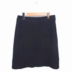 ノーリーズ Nolley's スカート 台形 ひざ丈 無地 シンプル 綿 コットン サイドジップ 38 黒 ブラック /TT1