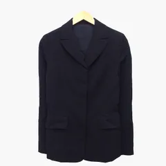 ストロベリーフィールズ STRAWBERRY-FIELDS テーラード ジャケット シングル ウール 毛 無地 シンプル 肩パット ブラック 黒 /HT7