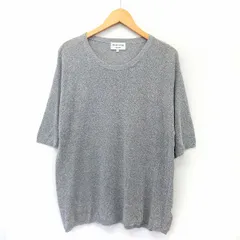 フリークスストア FREAKS STORE ニット セーター 七分袖 ミックスニット 薄手 無地 シンプル L グレー /ST28