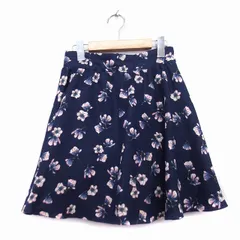 マジェスティックレゴン MAJESTIC LEGON キュロットスカート フレア 花柄 F ネイビー 紺 /KT21