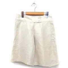 N.Natural Beauty Basic N.ナチュラルビューティーベーシック ハーフ パンツ ショート 麻混 綿混 総柄 ラメ混 S ライトベージュ /HT9