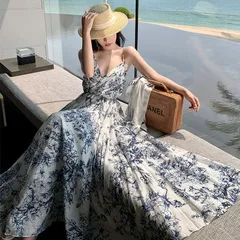 ワンピース 春夏 韓国 キャミソール 花柄 リゾート 【】