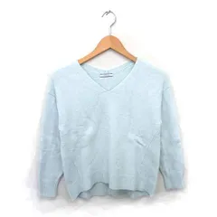 ベイフロー BAYFLOW ニット セーター Vネック ウール混 アルパカ混 七分袖 2 ミントグリーン /TT11