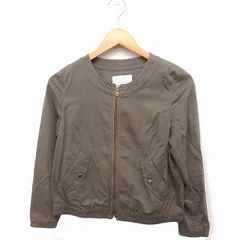 エニィスィス エニシス anySiS ノーカラー ブルゾン ジャケット アウター ジップアップ 無地 2 カーキ /FT40