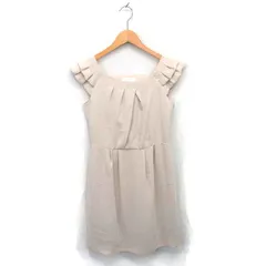 エニィスィス エニシス anySiS ワンピース ひざ丈 レース プルオーバー フレンチスリーブ 半袖 2 ベージュ 薄茶 /TT29