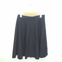 ノーリーズ Nolley's スカート フレア ひざ丈 バックジップ 無地 シンプル 38 ネイビー 紺 /TT29