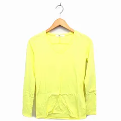 アズールベーシック AZUL basic カットソー Tシャツ Vネック コットン混 無地 長袖 S 黄 イエロー /NT27