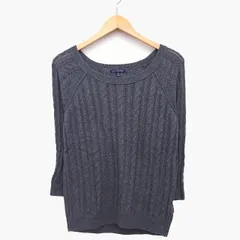 アメリカンイーグルアウトフィッターズ American Eagle Outfitters ニット セーター 長袖 丸首 綿混 ウール混 ケーブル編み S/P グレー 灰 /HT10