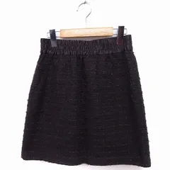 ナチュラルビューティーベーシック NATURAL BEAUTY BASIC フレア スカート ミニ ウエスト切替 ツイード M ブラウン 茶 /FT44