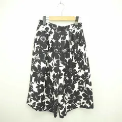 ジュエルチェンジズ Jewel Changes アローズ パンツ ガウチョ ワイド 花柄 サイドジップ 36 アイボリー ブラック 黒 /TT14