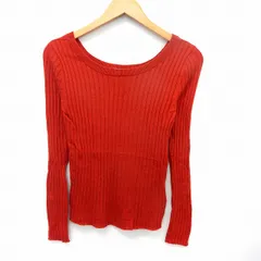 フリークスストア FREAKS STORE ニット セーター 長袖 リブニット シンプル ボートネック F レッド /ST42