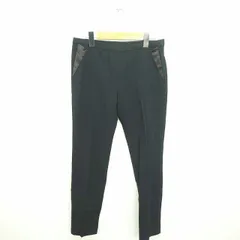 アースミュージック&エコロジー EARTH MUSIC & ECOLOGY パンツ テーパード センタープレス サイドジップ 薄手 M 緑 ダークグリーン /TT4