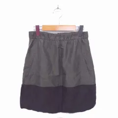 プロポーション ボディドレッシング PROPORTION BODY DRESSING 台形 スカート ミニ バイカラー 薄手 2 カーキ パープル 紫 /TT22