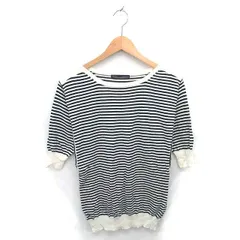 イエナ IENA カットソー ニット ボーダー 薄手 ドルマンスリーブ 七分袖 アイボリー ネイビー 紺 /TT30