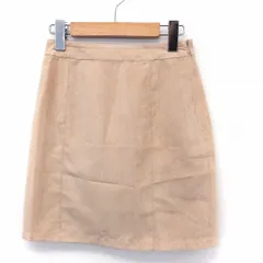 リエンダ rienda スカート タイト ミニ スエード調 サイドジップ シンプル XS ベージュ /ST26