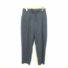 アーバンリサーチ URBAN RESEARCH パンツ ストレート カジュアル ストライプ リボン 薄手 ONE ネイビー ホワイト 紺 白 /TT10