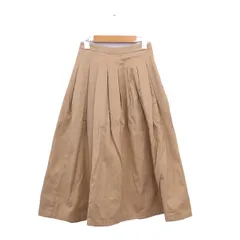 マウジー moussy スカート フレア ギャザー ロング コットン 0 ベージュ /KT15