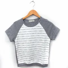 B&Y ユナイテッドアローズ BEAUTY&YOUTH ビューティー&ユース Tシャツ カットソー レース ボーダー ラグランスリーブ 丸首 半袖 綿 グレー /FT21