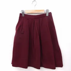 アナトリエ ANATELIER スカート フレア ひざ丈 無地 シンプル 34 レッド 赤 /FT9