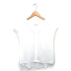 オペークドットクリップ OPAQUE.CLIP カットソー ブラウス Vネック 透け感 フレンチスリーブ 半袖 38 ホワイト 白 /TT22